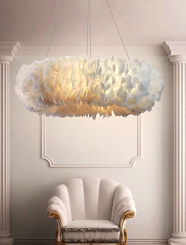  50 cm hanger lantaarn design hanglamp led vederlicht romantische ring metaal modern 220-240v