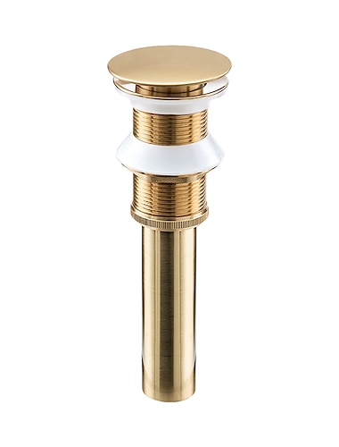  Brass Pop Up Sink Drain Stopper with Overflow Bathroom Faucet Vessel Vanity Sink Drainer(Golden)