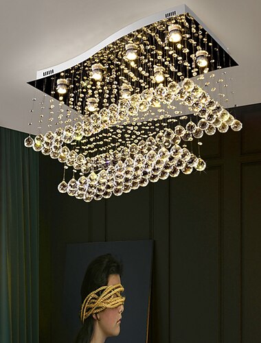  80 cm Einzigartiges Design Geometrische Formen Single Design Kronleuchter Metall Mehrlagig Kuensterlischer Stil Moderner Stil Chrom Kuenstlerisch Modern 110-120V 220-240V