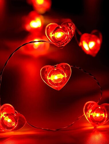  Herzfoermige Lichterkette 4m 40 LEDs batteriebetriebene Lichter fuer romantische Dekoration