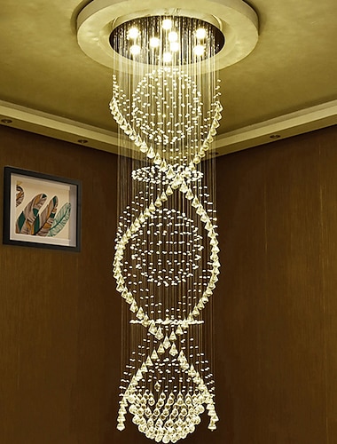  9-Light 60 cm Design unico Forme geometriche Lampadari Metallo Multistrato Artistico Moderno Cromo LED Moderno 110-120V 220-240V