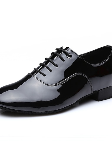  Homme Salon Chaussures Modernes Chaussures de personnage Utilisation Interieur Valse Professionnel Talon epais Lacet Adulte Noir Blanche