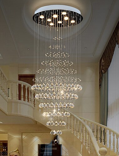  scara de lux candelabre iluminat cristal lumină pandantiv iluminat tavan interior restaurant hol lumini cristal sufragerie sufragerie lampă suspendată