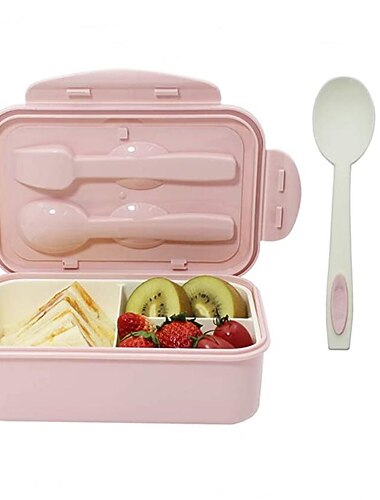 lunchbox 1.1l bento lunchbox meal prep voor kinderen volwassen kinderen met lepel en vork duurzaam hittebestendig lekvrij bpa-vrij en voedselveilige materialen