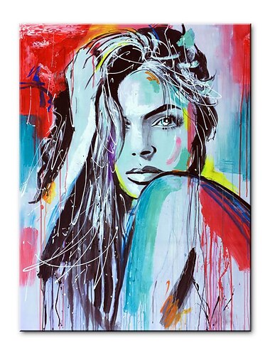  هانغ رسمت النفط الطلاء رسمت باليد عمودي تجريدي الناس الحديث بدون إطار داخلي