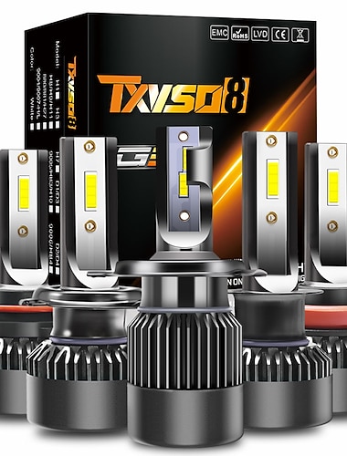  2 piezas TXVSO8 Coche LED Luz de Casco Bombillas 10000 lm 100 W 6000 k Conecte y Utilice Super ligero Para Universal Todos los Anos