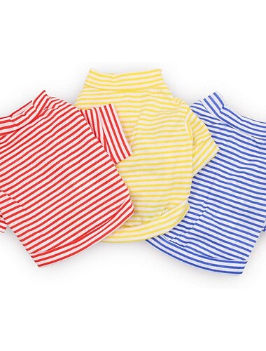 Chien Tee-shirt Vêtements pour chiots Rayure Vêtements pour Chien Vêtements pour chiots Tenues De Chien Noir Jaune Rouge Costume pour fille et garçon chien Coton S M L XL XXL