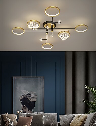 4/6/8 Heads LED Ceiling Light Circle Design Flush Mount Lights Crystal LED Nordic Style 220-240V 4/6/8 Heads LED Ceiling Light Circle Design Flush Mount Lights Crystal LED Nordic Style 220-240V