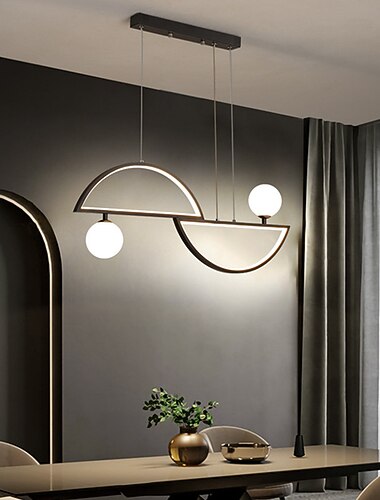 80 cm LED Pendant Light Dimmable Island Light Nordic Black Gold Metal Artistic Style Stylish Island Painted Finishes Artistic LED 220-240V