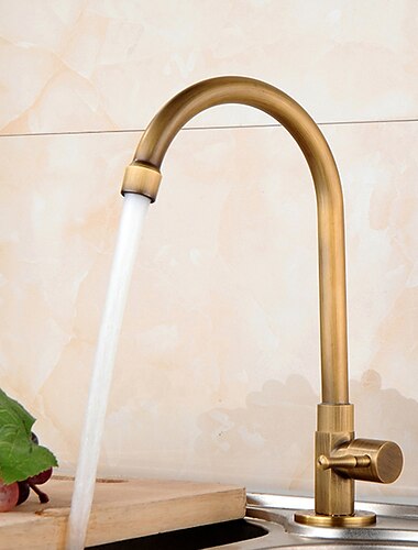  Kitchen faucet - Single Handle One Hole Antique Brass Standard Spout Centerset Antique Kitchen Taps