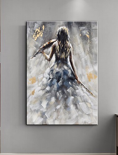  olejomalba 100% ručně malovaná nástěnná malba na plátně vertikální abstraktní housle ženy zpět domů dekorace výzdoba rolované plátno bez rámu nenatažené