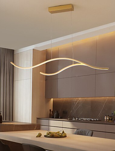  100/120 cm led hanglamp wave design line design zwart goud metaal artistieke stijl moderne stijl kantoor, winkels stijlvol geschilderde afwerkingen artistiek led 110-120v 220-240v
