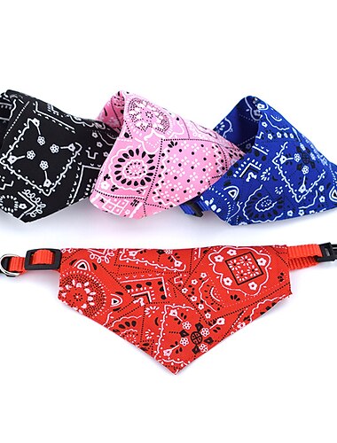  Dog Cat Cloth Collar Bandana&Hats Tie / Bow Tie Breathable Adjustable Flexible Durable Outdoor Walking Floral Print Nylon Small Dog Red Blue Pink Black