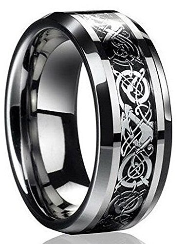  New Silver Celtic Dragon Titanium Stainless Steel Men\'s Wedding Band Rings EW sakcharn