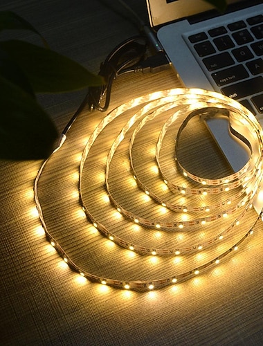 led light strips usb interface of aa batterij box voeding flexibele 2835 smd per meter 60 leds 8mm warm wit koud wit 5v led light strip