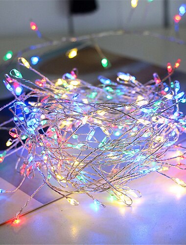  led húrlámpák petárda rézhuzal rugalmas 2m 5m készlet tündér koszorú ünnepi fény esküvői ünnepi party szoba dekoráció meleg fehér színes lámpa akkumulátorral