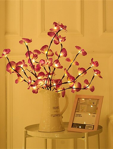 Led Phalaenopsis Tak Lamp 20 Lampen Simulatie Orchidee Tak Led Fairy Lights Willow Takje Licht Tak Moederdag Voor Huis Tuin decoratie