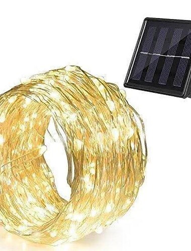  Christmas Tree Solar String Lights, Christmas 24M Warm White LEDs for Christmas Outdoor Decor & Celebrations