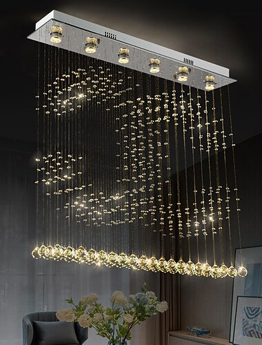  křišťálový lustr stropní závěsné světlo jídelní stůl jídelní lampa obdélníková osobnost jídelna lampa bar moderní lustr