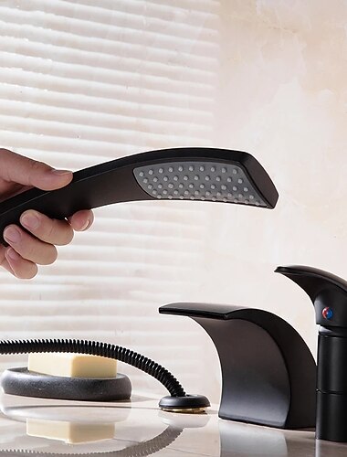  robinet de baignoire - chrome contemporain sur pied ceramique mitigeurs bain douche mitigeurs / melangeurs trois trous