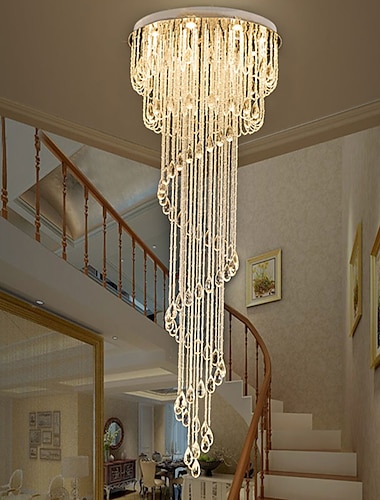  modern kristallkrona ledde taklampa 200cm ljusarmatur för trappa trappljus lyxhotell villa fåfänga sovrum hängande lampa taklampa 9 huvuden 110-120v 220-240v