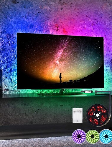  Waterproof USB LED Strip Lights RGB Color Changing 3.28-15FT Battery Powered LED Strip Lights Flexible Battery Operated LED Lights with 3 Keys IR Controller for Bedroom Desk Home Room TV Camping and DIY Decor