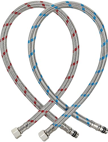 Wasserhahn-Zubehör – hochwertiger Wasserzulaufschlauch, moderne Edelstahl-Nickel-Bürste