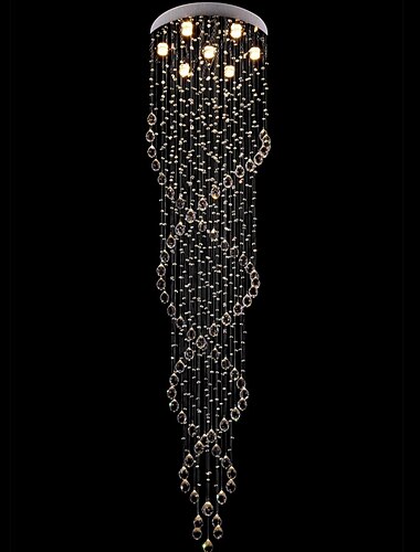  Scale Rotonde Lampadario Di Cristallo Plafoniera Moderna Di Cristallo Lampade Interne Lampada Da Soffitto Di Villa Di Lusso Lampade Da Soffitto Loft