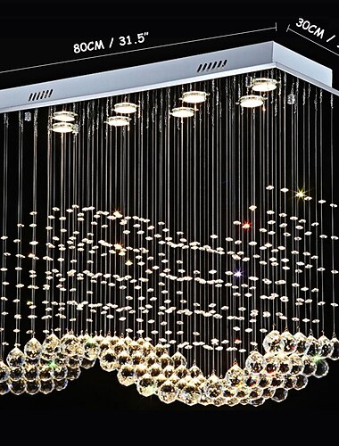  křišťálový lustr stropní světlo luxusní vlna design 70cm horký k9 obdélník visící lampa pro obývací pokoj jídelna křišťálový lustr bar ostrovní skříňka lampa stropní závěsná světla