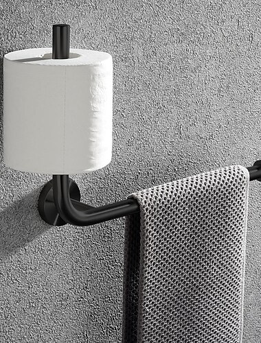 uchwyt na papier toaletowy montaż pionowy wieszak na ręczniki odpinany stal nierdzewna 304 nikiel szczotkowany i czarny mat 1szt