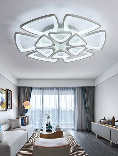  Plafonnier LED Controle de l\'application de la lumiere de la chambre avec gradation en continu ou controle marche / arret Lampe de panneau de plafond acrylique trois couleurs Salon minimaliste unique