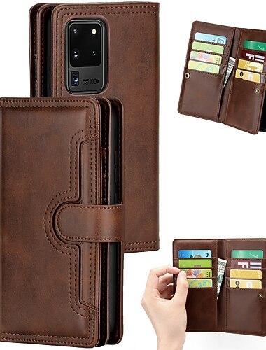  telefon fodral Till Samsung Galaxy S25 S24 S23 S21 Ultra Plus S20 Plånboksfodral Korthållare Dammtät med telefonrem PU läder