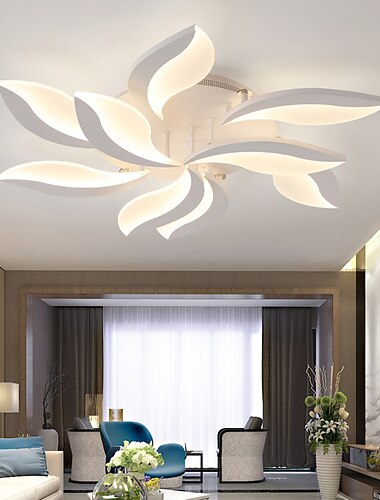  led plafonnier chambre lumiere controle de l\'application avec gradation en continu acrylique plafond panneau lampe unique minimaliste salon ac220v ac110v conception de fleur