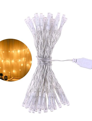  Petrecere elegantă de recepție la nuntă Liniile de lumini cu LED-uri Alimentare prin USB Alb cald Multi-color Decorarea nuntii 3m 6m 10m