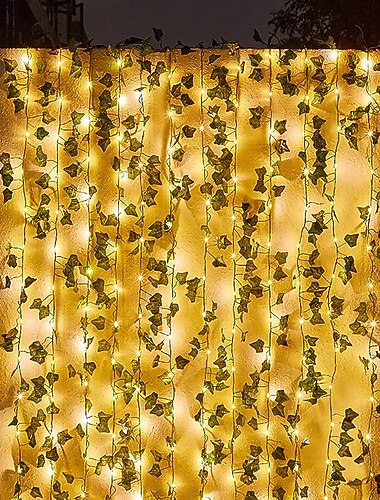  12 stuks led-lichtsnoeren, 2,3 m bladguirlande voor kerstbruiloft&amp;feest decoratie