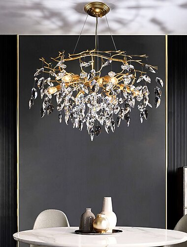  led pendente de cristal lustre moderno luxo 67 cm metal pintado acabamentos 110-120v 220-240v