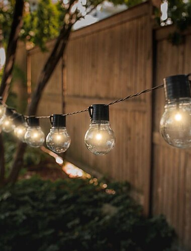  elegante bruiloft receptie feest buiten globe lichtsnoer zonne-led bruiloft verlichting 6m-30 lampen 5m-20 lampen tuin patio bruiloft verlichting waterdicht voor kerstfeest lay-out slinger patio