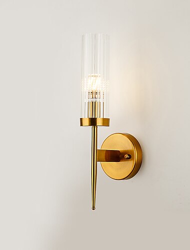  Lightinthebox مصباح جداري LED غير لامع حديث شمالي ذهبي زجاجي شمعدانات جدارية لغرفة النوم وغرفة الطعام مصباح جداري حديدي 110-120 فولت 220-240 فولت