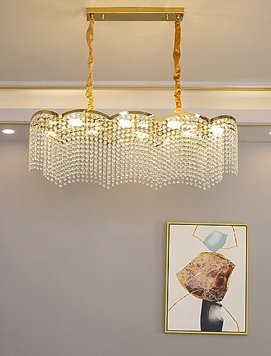  LED pendentif lumiere cristal moderne or 95 cm lanterne desgin lustre en acier inoxydable galvanise 110-120v 220-240v