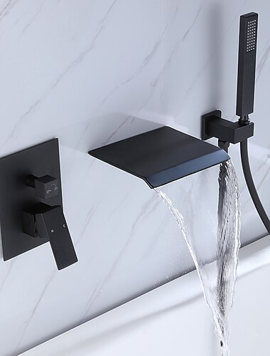 robinet de baignoire - installation murale chromée contemporaine mitigeurs de bain douche en céramique