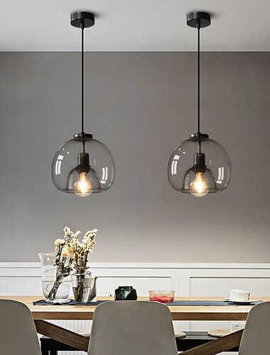 led κρεμαστό φως μοντέρνα γυάλινη κουζίνα νησί φως 23 εκ. vintage μέταλλο στρωματοποιημένο γεωμετρικά γκρι βαμμένο χώρα σαλόνι υπνοδωμάτιο τραπεζαρία κουζίνα φώτα