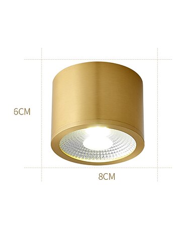 vezetett mini mennyezeti lámpa veranda fény modern északi arany folyosó fény folyosó fény 6/8/10 cm süllyesztett lámpa réz mennyezet könnyű fém bejárat étkező konyha hálószoba nappali lámpa