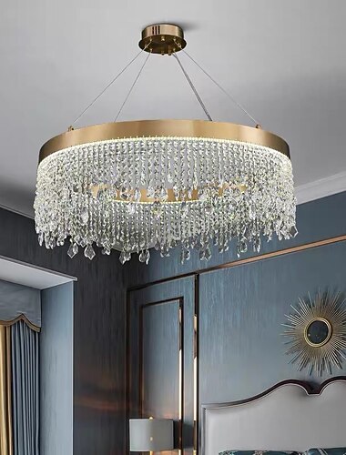  Wisiorek led light złoty kryształowy żyrandol 60cm 80cm latarnia desgin żyrandol ze stali nierdzewnej galwanizowane led 110-120v 220-240v