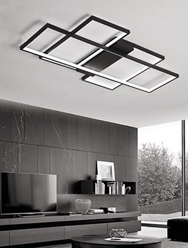 LED-loftslampe moderne sort hvid inkluderer dæmpbar version 99 cm firkantede geometriske former indfældningslys aluminium kunstnerisk stil moderne stil stilfuld malet finish LED 110-120V 220-240V