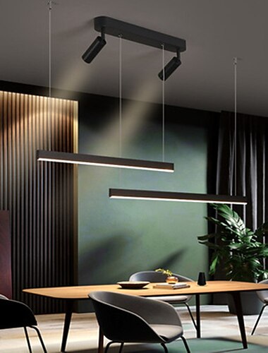  LED قلادة ضوء أسود 110 سم جزيرة ضوء مع أضواء سبوت ثريا الألومنيوم الطراز الفني الطراز الحديث تشطيبات فنية أنيقة 110-120 فولت 220-240 فولت