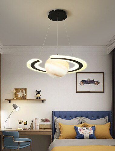 LED-pendellampa planet design 45 cm lykta desgin sovrum ljusmetallmålade ytor modern 220-240v 110-120v