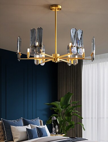  led medál könnyű kristálycsillár egyedi tervezésű réz északi stílus 4 6 8 12 fej 220-240v 110-120v