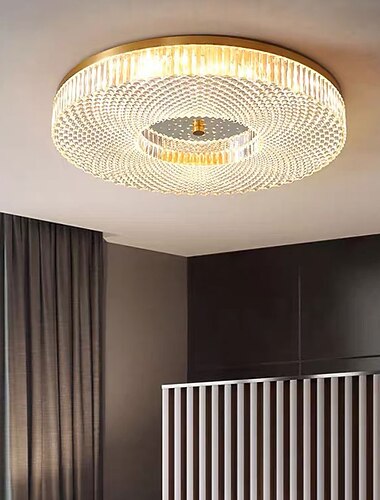  plafoniera a led acrilico rotondo design oro 50 cm montaggio a filo luci rame ottone soggiorno moderno camera da letto sala da pranzo 220-240 v 110-120 v
