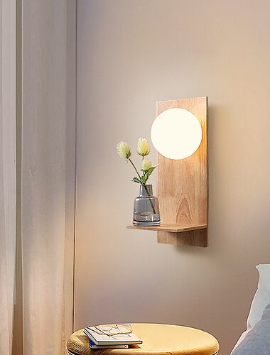  Lightinthebox LED-Wandleuchte, moderne Wandleuchten im nordischen Stil, Wandleuchten, LED-Wandleuchten, Wohnzimmer, Esszimmer, Holz, Bambus, Wandleuchte, 220–240 V, 5 W