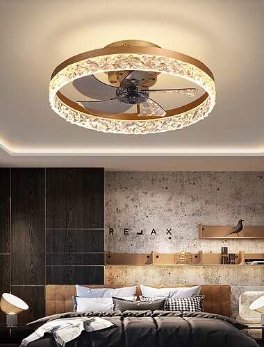  LED Ceiling Fan Light Black White Coffee Gold 50 cm Dimmable Ceiling Fan Aluminum Modern Style Classic Stylish Painted Finishes LED Modern 220-240V 110-120V